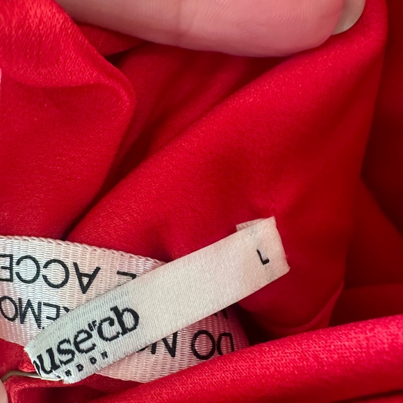 House of CB Zanab Halter Thigh-Slit Maxi Dress – Red Rose, Size L NWT Satin - Picture 10 of 10